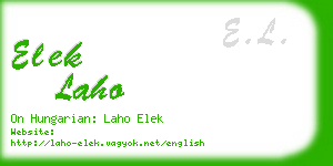 elek laho business card
